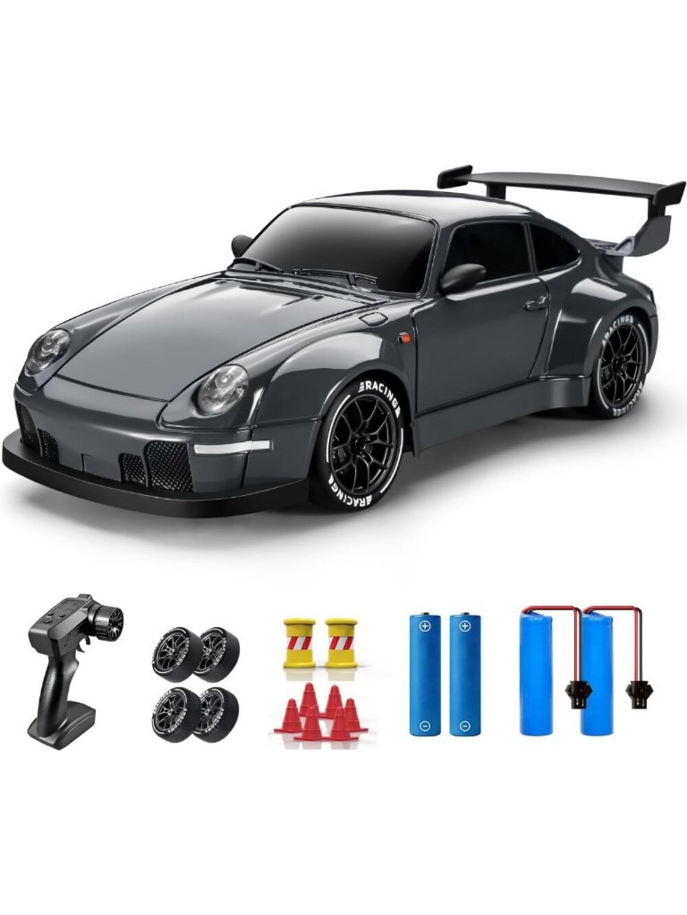 High-Speed 1:24 RC Drift Car for Kids & Adults, 20KM/H, LED Lights, Extra Tires